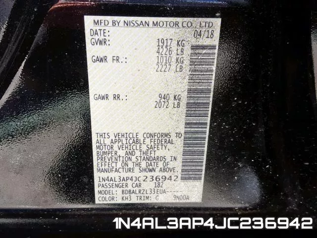 1N4AL3AP4JC236942 фото 2