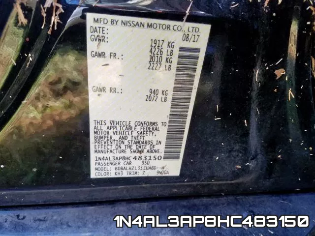1N4AL3AP8HC483150 фото 2