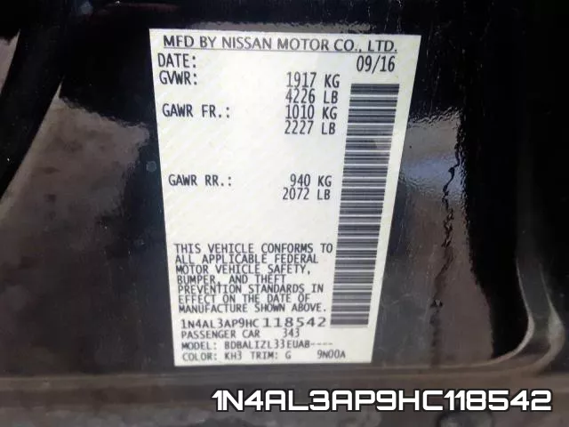 1N4AL3AP9HC118542 фото 2