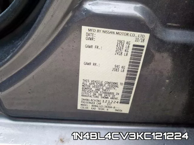 1N4BL4CV3KC121224 фото 2