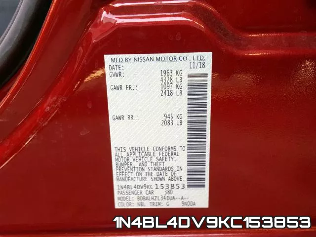 1N4BL4DV9KC153853 фото 2