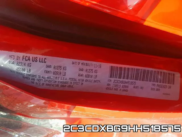 2C3CDXBG9HH518575 фото 2