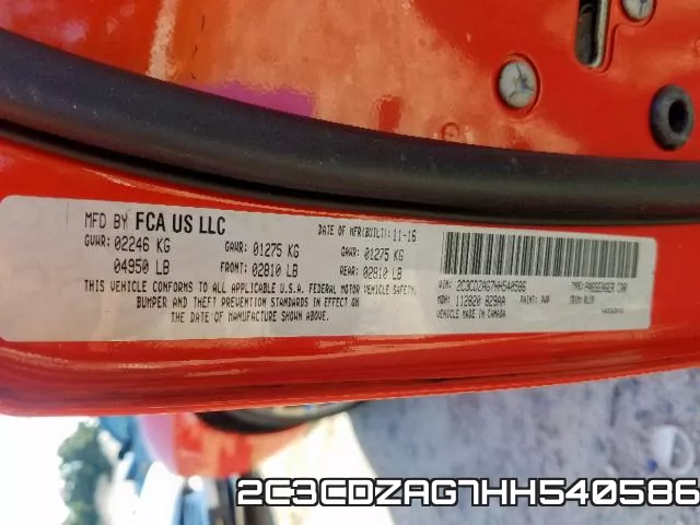 2C3CDZAG7HH540586 фото 2