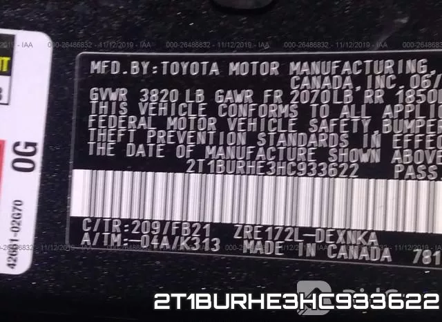 2T1BURHE3HC933622 фото 10