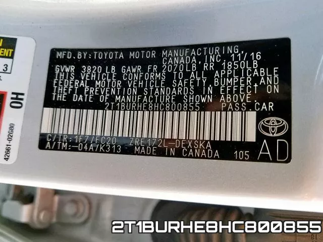 2T1BURHE8HC800855 фото 2