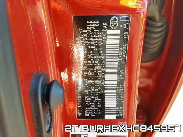 2T1BURHEXHC845957 фото 2