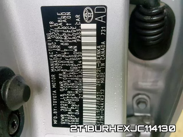 2T1BURHEXJC114130 фото 2