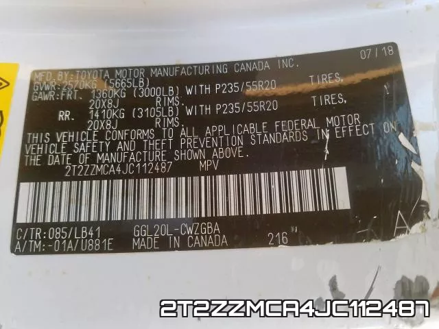 2T2ZZMCA4JC112487 фото 2