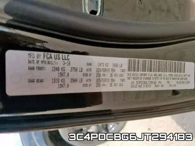 3C4PDCBG6JT294183 фото 2