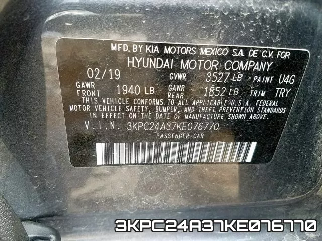 3KPC24A37KE076770 фото 2