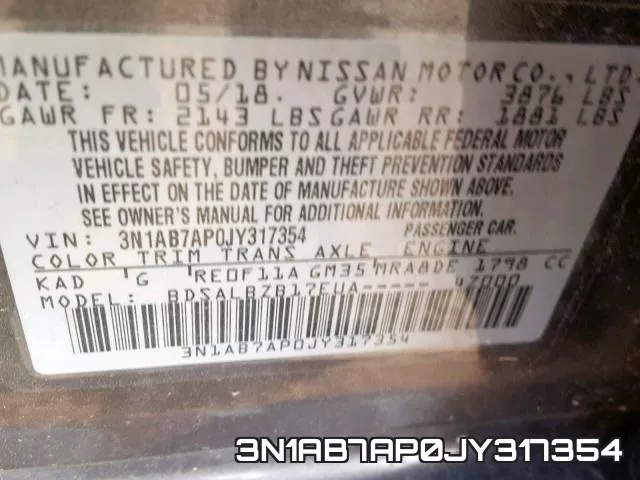 3N1AB7AP0JY317354 фото 2