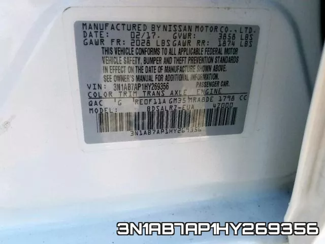 3N1AB7AP1HY269356 фото 2