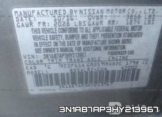 3N1AB7AP3HY213967 фото 10