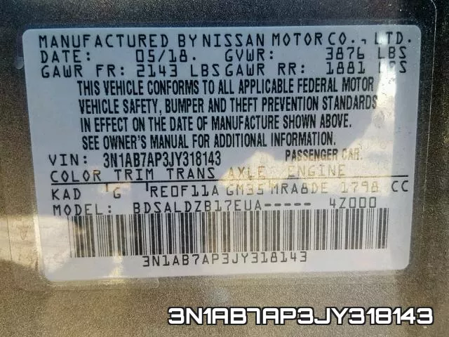 3N1AB7AP3JY318143 фото 2