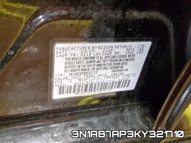 3N1AB7AP3KY321710 фото 2