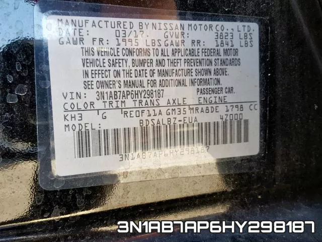 3N1AB7AP6HY298187 фото 2