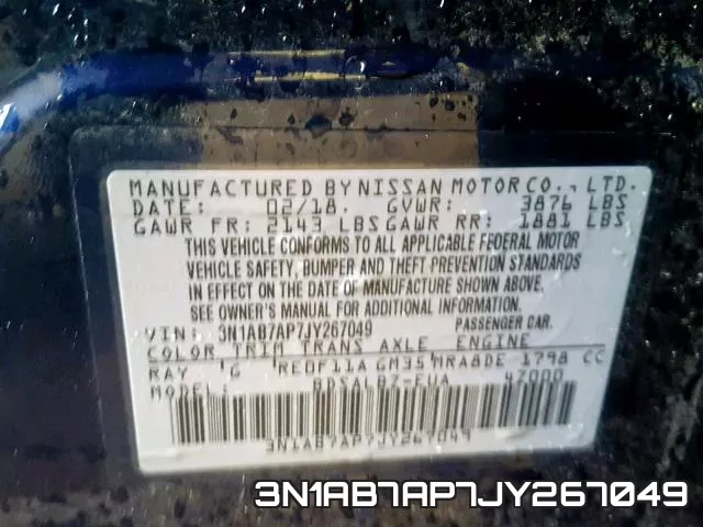 3N1AB7AP7JY267049 фото 2