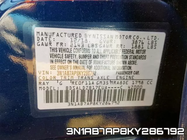 3N1AB7AP8KY286792 фото 2