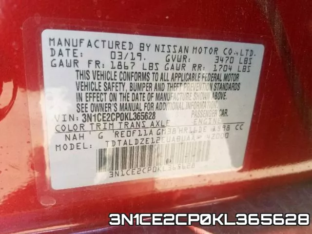 3N1CE2CP0KL365628 фото 2