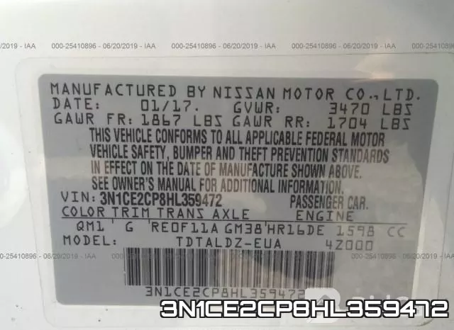 3N1CE2CP8HL359472 фото 9