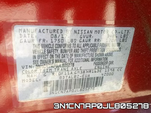 3N1CN7AP0JL805278 фото 2