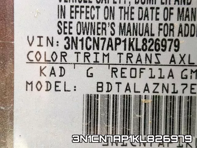 3N1CN7AP1KL826979 фото 2
