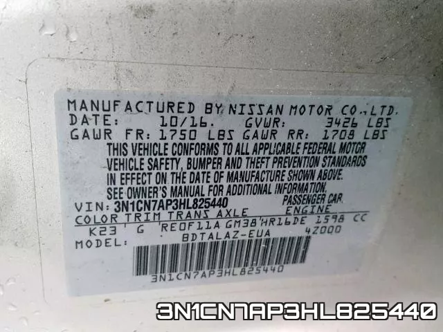 3N1CN7AP3HL825440 фото 2