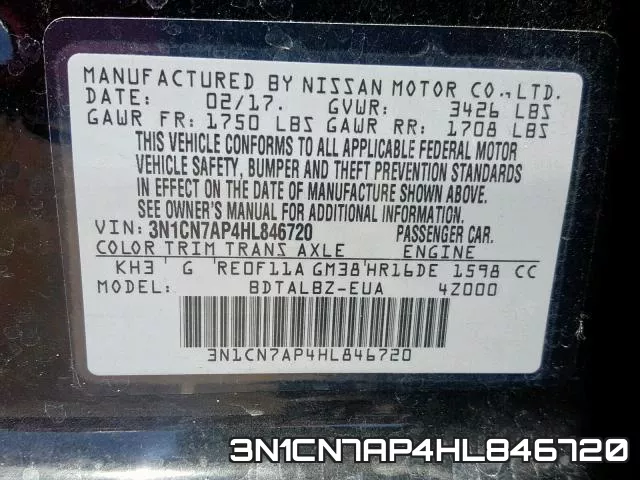 3N1CN7AP4HL846720 фото 2