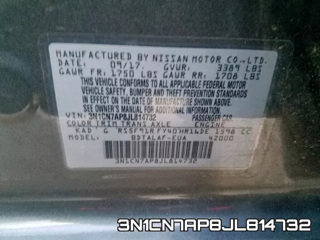 3N1CN7AP8JL814732 фото 2