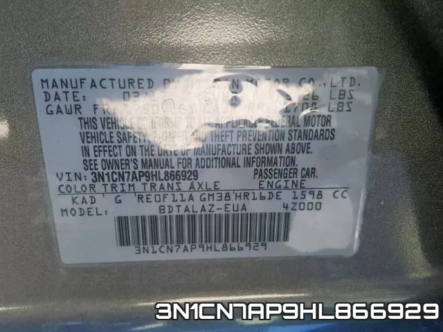 3N1CN7AP9HL866929 фото 2