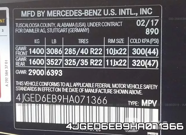 4JGED6EB9HA071366 фото 10