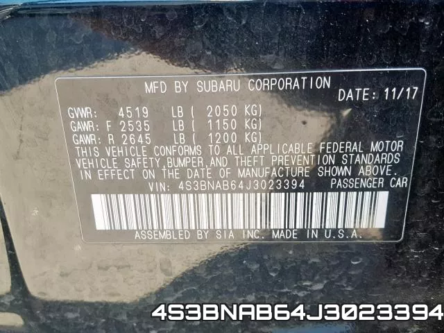 4S3BNAB64J3023394 фото 2