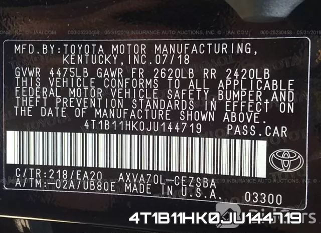 4T1B11HK0JU144719 фото 10