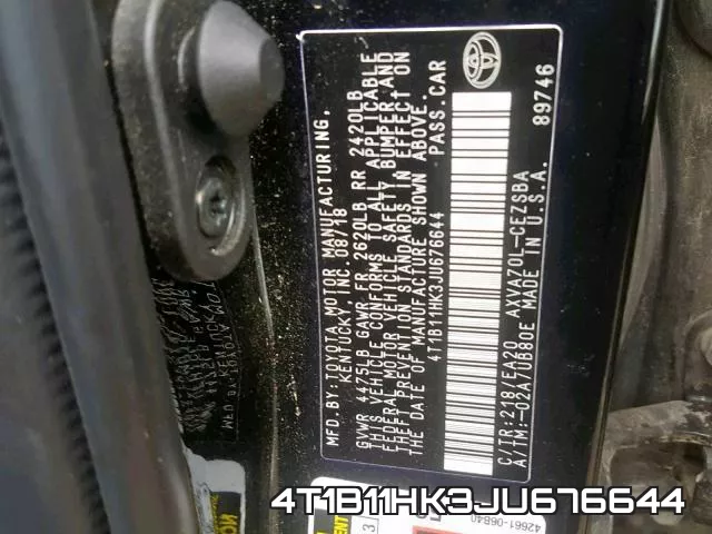 4T1B11HK3JU676644 фото 2