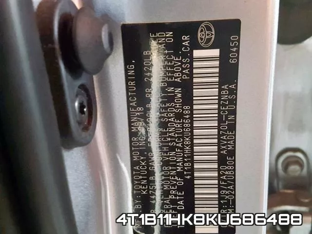 4T1B11HK8KU686488 фото 2