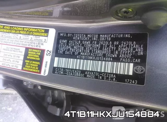 4T1B11HKXJU154884 фото 10