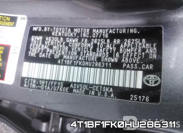 4T1BF1FK0HU286311 фото 10