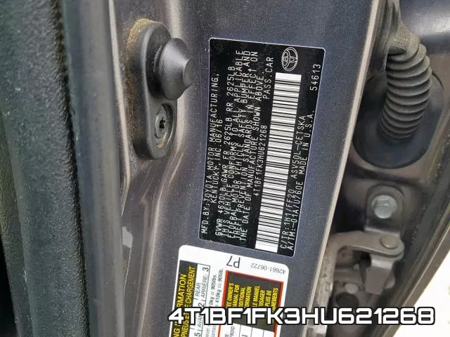 4T1BF1FK3HU621268 фото 2