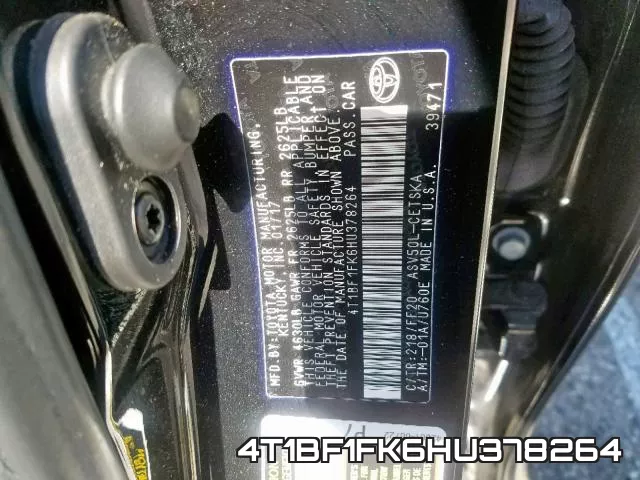 4T1BF1FK6HU378264 фото 2