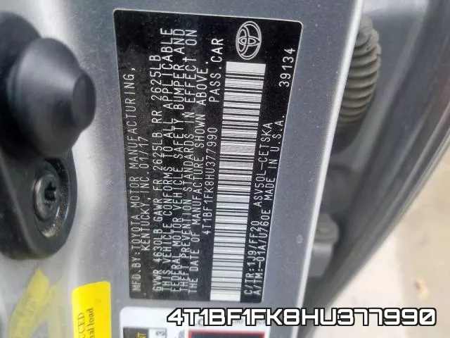 4T1BF1FK8HU377990 фото 2