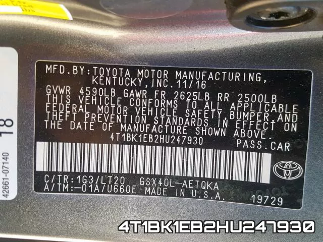 4T1BK1EB2HU247930 фото 2