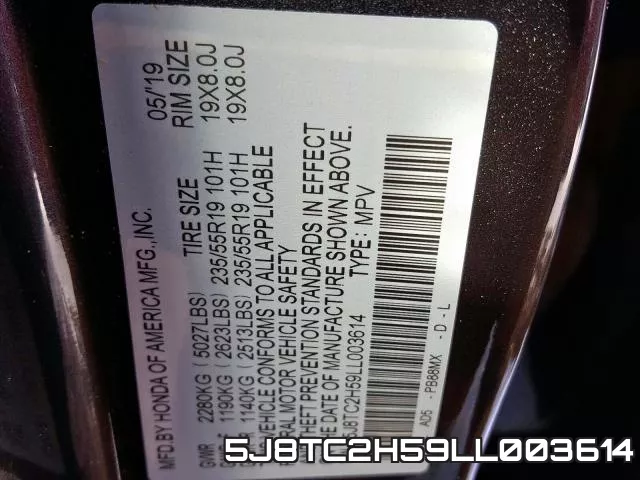 5J8TC2H59LL003614 фото 2