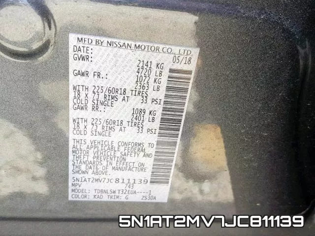 5N1AT2MV7JC811139 фото 2