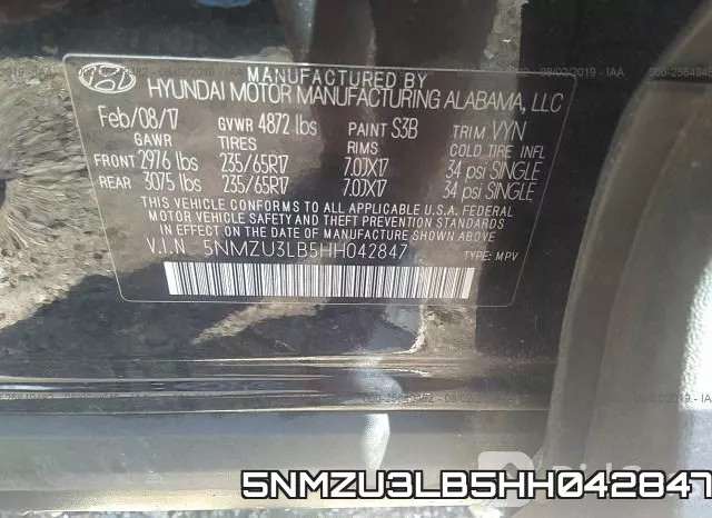 5NMZU3LB5HH042847 фото 9