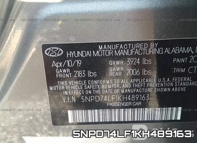 5NPD74LF1KH489163 фото 10