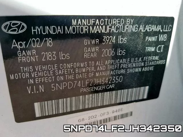5NPD74LF2JH342350 фото 2