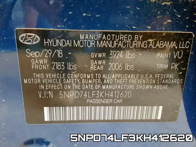 5NPD74LF3KH412620 фото 2