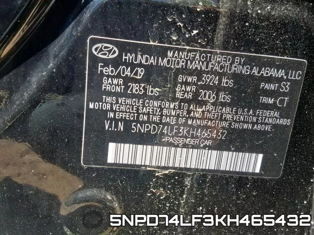 5NPD74LF3KH465432 фото 2