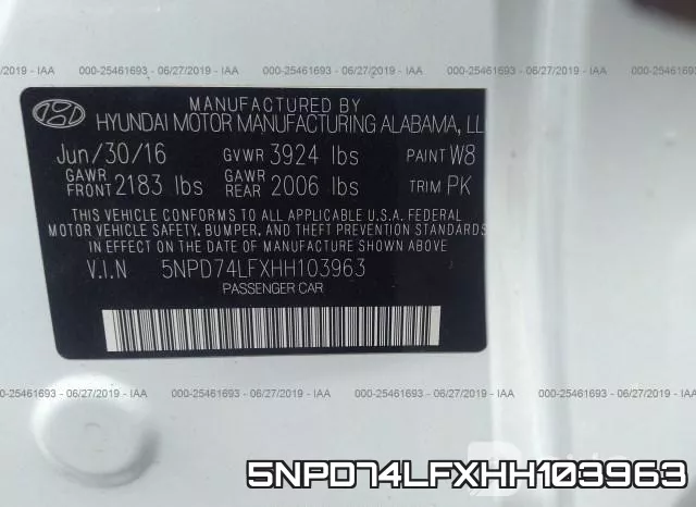 5NPD74LFXHH103963 фото 10