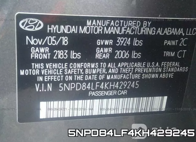 5NPD84LF4KH429245 фото 10